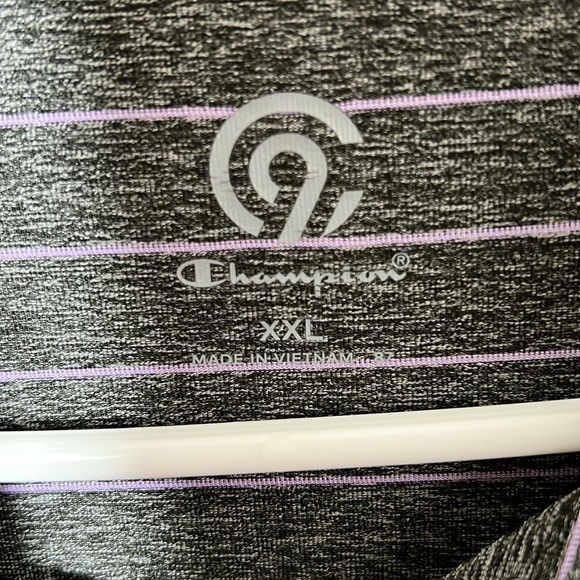 C9 by Champion Polo Shirt Grey with Purple Stripes XXL - Picture 2 of 2